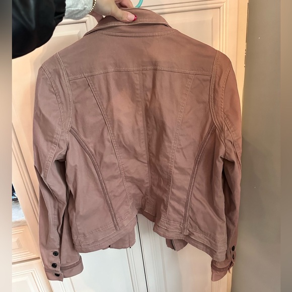 Women's Mauve Moto Jacket Size L - Picture 2 of 3
